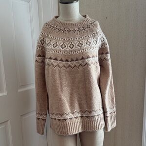Cozy Beige Fair Isle Women's Sweater